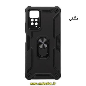 قاب گوشی Redmi Note 11 Pro 4G Global - Redmi Note 11 Pro 5G Global شیائومی طرح ضد ضربه بتمن هولدر دار محافظ لنز دار ایربگ دار مشکی کد 110