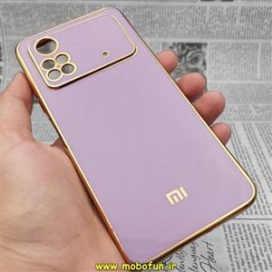 قاب گوشی Xiaomi Poco M4 Pro 4G شیائومی طرح ژله ای مای کیس گلد لاین دور طلایی محافظ لنز دار یاسی کد 33