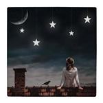 زیر لیوانی  طرح نقاشی دختر و ستاره و ماه کد    4861146_3760
