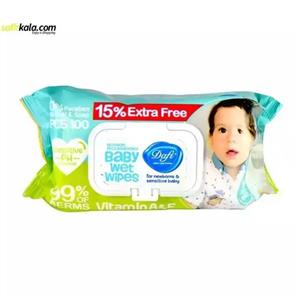 دستمال مرطوب کودک دافی مدل sb100 بسته 100 عددی