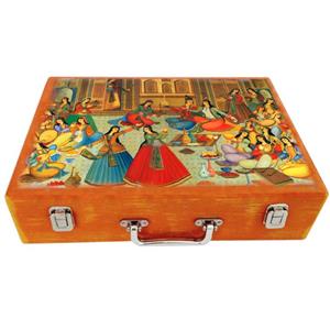 جعبه چوبی مدل چمدان بزرگ طرح نگاره کد WS209