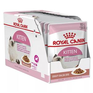 پوچ گربه رویال کنین مدل  Kitten gravy وزن 1020 گرم بسته 12 عددی