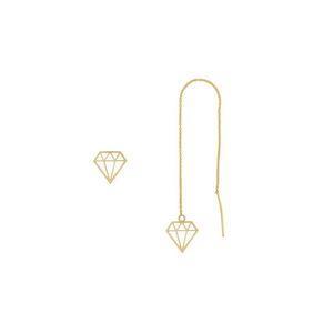 گوشواره طلا 18 عیار زنانه قیراط مدل الماس کد GH6262 -