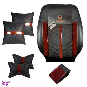 روکش صندلی خودرو سوشیانت مدل A30 مناسب برای سمند همراه پشت گردنی و کوسن و روکش فرمان