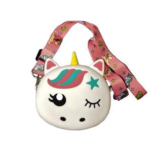 کیف رودوشی دخترانه مدل سیلیکونی فانتزی طرح یونیکورن کد 01