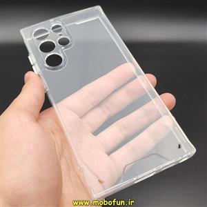 قاب گوشی Galaxy S22 Ultra سامسونگ اورجینال اسپیس Space طرح طلقی شیشه ای شفاف دکمه کرومی محافظ لنز دار کد 45