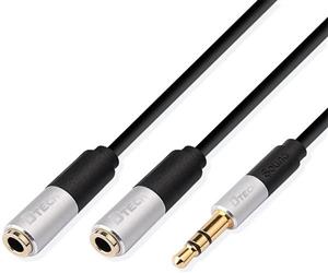 کابل صدا 1به 2 AUX دیتک مدل DTECH 3.5mm Stereo Audio Y Splitter T0222