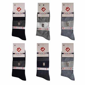 جوراب ساق بلند مردانه نوین بافت کد 111 بسته 6 عددی