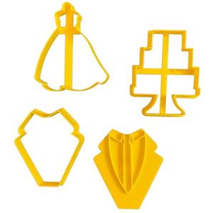 کاتر\r\nشیرینی پزی مدل عروس و داماد بسته 4 عددی