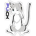 استیکر لپ تاپ مدل Re Zero Puck Cute Chibi Cat Tiger Smile