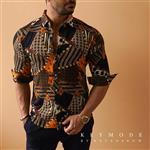 پیراهن مردانه آستین بلند طرحدار هاوایی VERSACE کد TD 00249