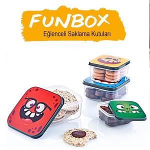 ظروف نگدارنده مربع چهارتایی کوتاه هوبی لایف طرح سیب (Hobby Life)