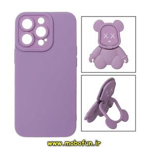قاب گوشی iPhone 13 Pro آیفون طرح ربات KAWS سیلیکونی پرو کمرا پاپ سوکت دار محافظ لنز دار یاسی کد 214