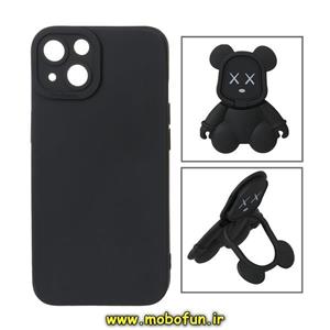 قاب گوشی iPhone 13 آیفون طرح ربات KAWS سیلیکونی پرو کمرا پاپ سوکت دار محافظ لنز دار مشکی کد 232