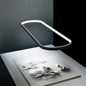 لوستر آویز مدرن مدل Black oval inside light 120