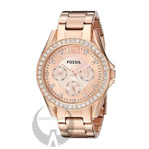 Fossil women's riley stainless steel outlet multifunction glitz quartz watch