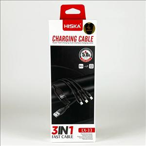 کابل سه سر فست شارژ 5 آمپر هیسکا LX33