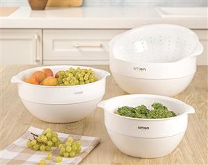 ست کاسه و آبکش گرد 3سایز لیمون کد 2066