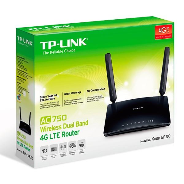 TP-LINK Archer MR200 Dual-Band Wireless AC750 4G LTE Modem Router