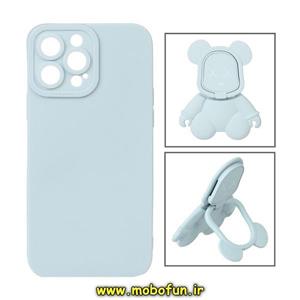 قاب گوشی iPhone 13 Pro Max آیفون طرح ربات KAWS سیلیکونی پرو کمرا پاپ سوکت دار محافظ لنز دار آبی روشن کد 228