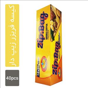 کیسه زیپ دار دبل زیپ Zip Bag سایز 18X20 بسته 40 عددی