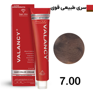رنگ مو  سری طبیعی قوی شماره 7.00   والانسی حجم 100 میلی لیتر