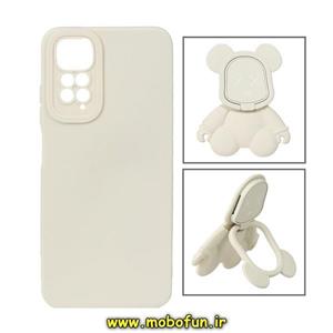 قاب گوشی Redmi Note 11 4G - Redmi Note 11S شیائومی طرح ربات KAWS سیلیکونی پرو کمرا پاپ سوکت دار محافظ لنز دار سفید استخوانی کد 179