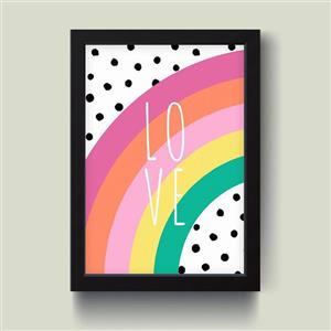 تابلو مدل Rainbow LOVE کدm2633-b