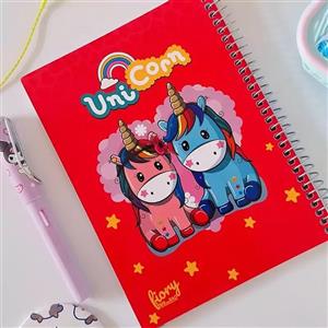 دفتر مشق مدل تکشاخ یونیکورن بسته 4 عددی