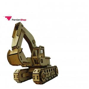 پازل چوبی سه بعدی برتاریو مدل بیل مکانیکی Bertario excavator 3d Wood  Puzzle