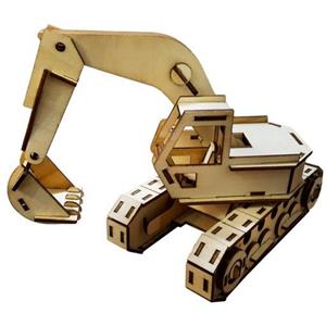 پازل چوبی سه بعدی برتاریو مدل بیل مکانیکی Bertario excavator 3d Wood  Puzzle