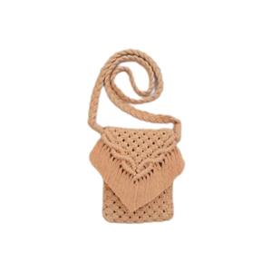 کیف دوشی دست دوز زنانه مدل بافتنی مکرومه