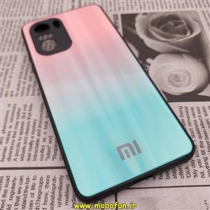 قاب گوشی Poco F3 - Mi 11i شیائومی پشت گلس شیشه ای لیزری صورتی سبزآبی کد 171