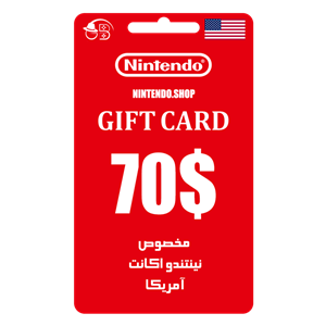 گیفت کارت آمریکا 70 دلاری نینتندو شاپ Nintendo 