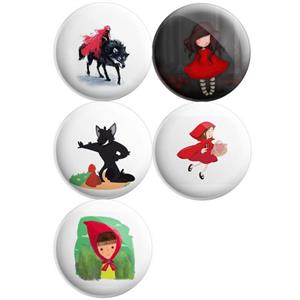 پیکسل پرمانه طرح شنل قرمزی کد pmg5.10162 مجموعه 5 عددی