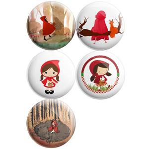 پیکسل پرمانه طرح شنل قرمزی کد pmg5.10175 مجموعه 5 عددی