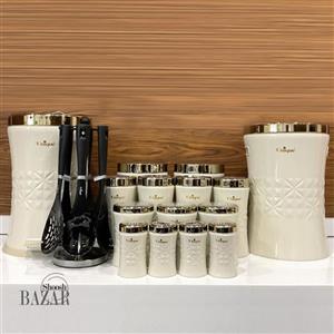 سرویس آشپزخانه 22 پارچه کرم طلایی ونیز یونیک کد 4612