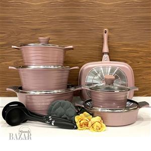 سرویس قابلمه 15 پارچه رزگلد لاین یونیک کد 7976