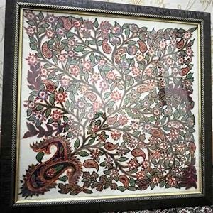 تابلو پته دوزی روستاتیش طرح درخت زندگی -