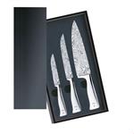 ست چاقو آشپزخانه 3 پارچه وی ام اف آلمان WMF Grand Gourmet Damasteel Messer-Set, 3-teilig