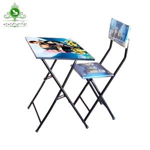 میز و صندلی تحریر تاشو کودکانه مدل مینیون کد 63/201