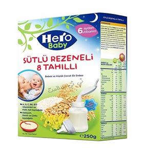 غذای کمکی هرو بیبی HERO BABY با طعم هشت غله و رازیانه همراه با شیر 200 گرمی 