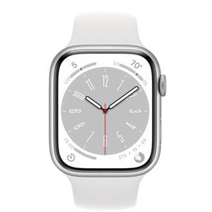 ساعت هوشمند اپل واچ سری 8 مدل 45 میلی متری با بند سفید و بدنه آلومینیومی نقره ای Apple Watch Series 8 45mm Silver Aluminum Case with White Sport Band