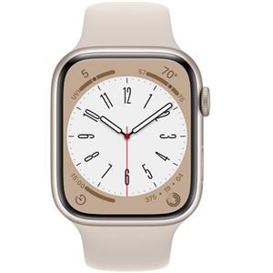 ساعت هوشمند اپل واچ سری 8 مدل 45 میلی متری با بند استارلایت بدنه الومینیومی Apple Watch Series 45mm Starlight Aluminum Case with Sport Band 