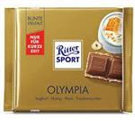 شکلات تخته ای با طعم ماست و عسل و فندق المپیا ریتر اسپرت وزن 100 گرمی ritter sport olympia 