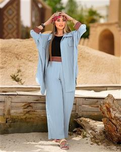 ست دوتیکه مانتو شلوار تابستانه کد 2177