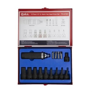 پیچ گوشتی ضربه ای جنیوس تولز مدل TH-415H بسته 15 عددی