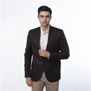 کت تک مردانه مدل  چهارخانه ریز رنگ بادمجانی