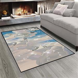 فرش چاپی طرح گرافیکی بالن در آسمان ابری PK-4807