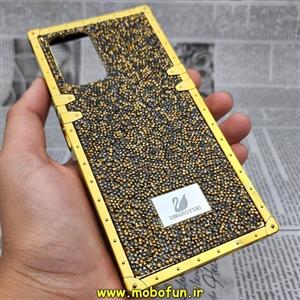 قاب گوشی Redmi Note 10 Pro 4G - Redmi Note 10 Pro Max شیائومی صندوقی اورجینال شاین نگین سواروسکی پلاک آینه ای طلایی کد 330